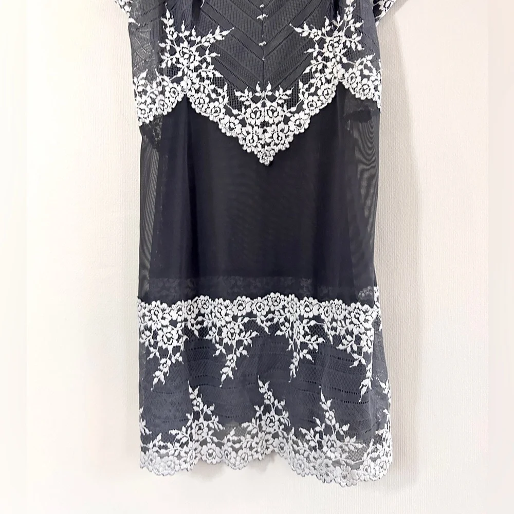 WACOAL Embrace Lace Sheer Mesh Chemise Slip Y2K Romantic Coquette Lingerie Sz L